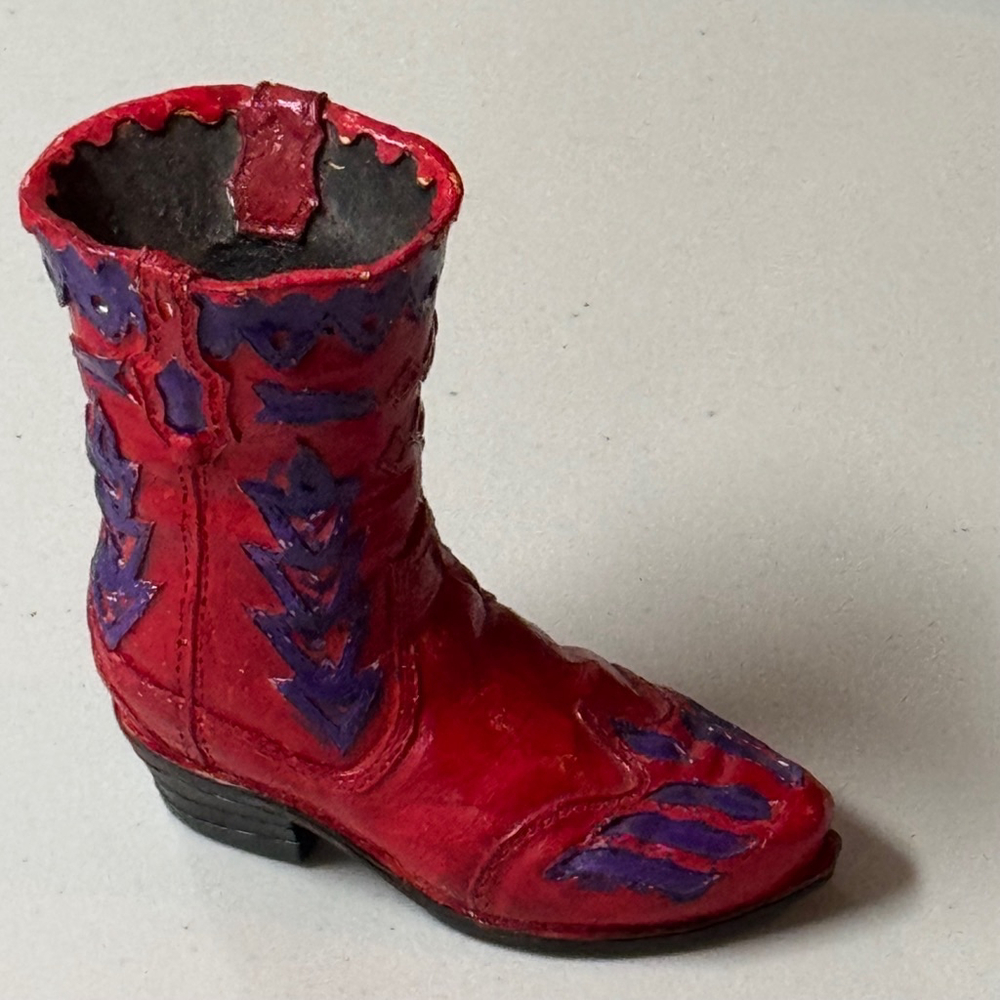 Cowboy Boot Miniature 4.5" Home Decor South Western Country Collectible Vintage